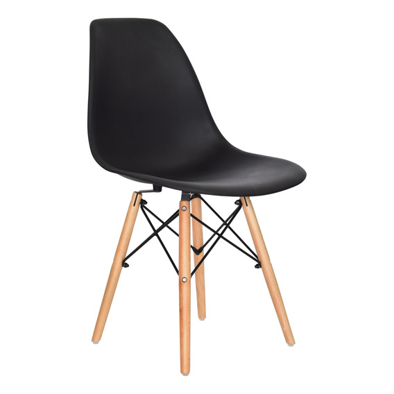 Silla De Diseño Eames Negro Bonno