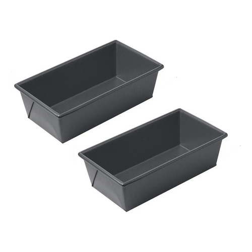 Pack X2 Molde Pan Molde Para Pan De Molde Rectangular 25cm Color Gris oscuro