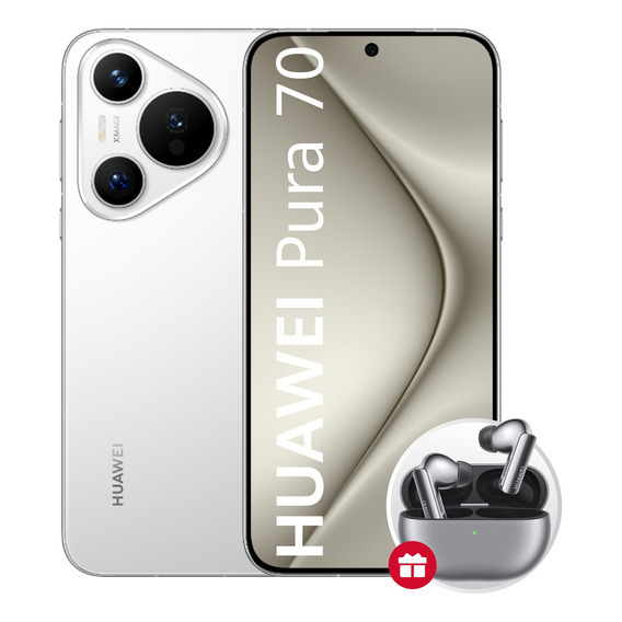 Celular Huawei Pura70 12 Gb + 256 Gb Blanco + Freebuds Pro 3