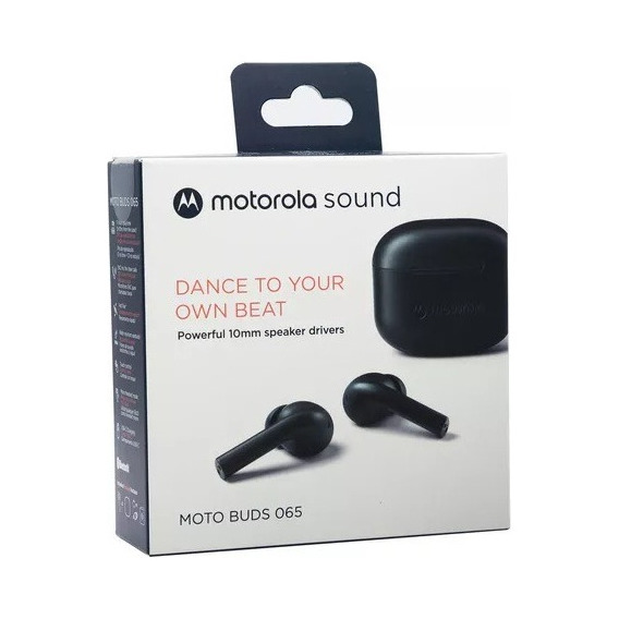 Audifonos Motorola Inalambrico Buds 065 Negro 17 Horas Ipx4 