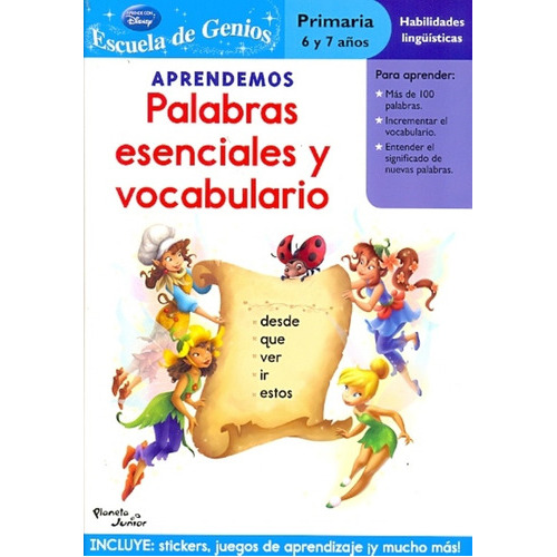 Aprendemos Palabras Esenciales Y Vocabulario Hadas, de Disney. Editorial Planeta Junior, tapa blanda, edición 1 en español
