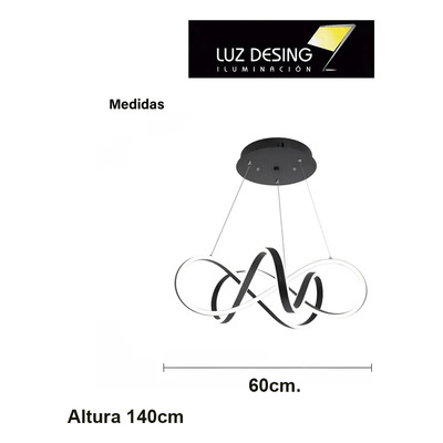 Lampara Colgante Monarca Led Cct Diseño Negro Luz Desing Negro