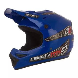 Capacete Pro Tork Liberty Mx Pro Azul Trilha Motocross Desenho Solid Tamanho Do Capacete 58