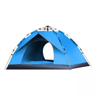 Joyfoxcamping M427 Barraca Camping Acampamento Automática 3-4 Pessoas Cor Azul-celeste