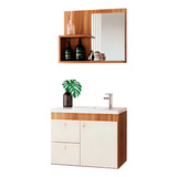 Mueble Baño Luna + Bacha + Espejo Premium 15mm La Tentación 