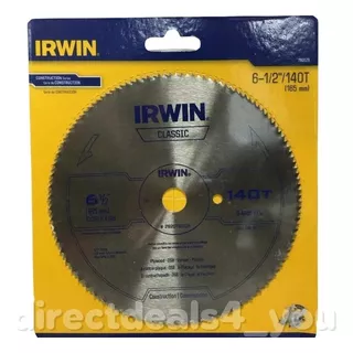 Disco De Corte Sierra 6-1/2  (165 Mm) Irwin 140 Dientes