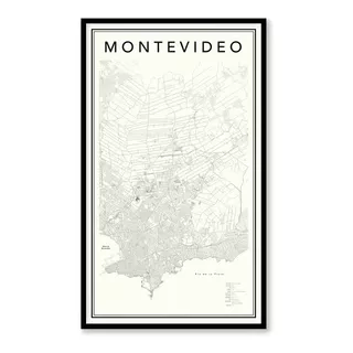 Cuadro Mapa Montevideo A Medida Punto Arte