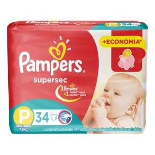  Pampers Supersec P 34 Unidades