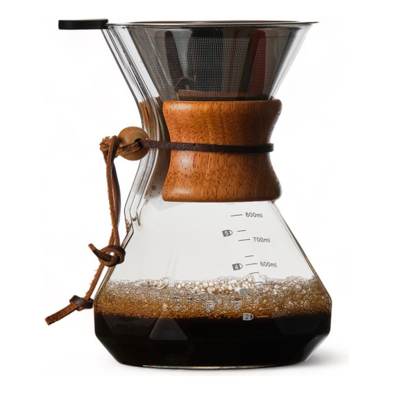 Cafetera Pour Over Borosilicato  C/filtro Ac Inox 600 Ml