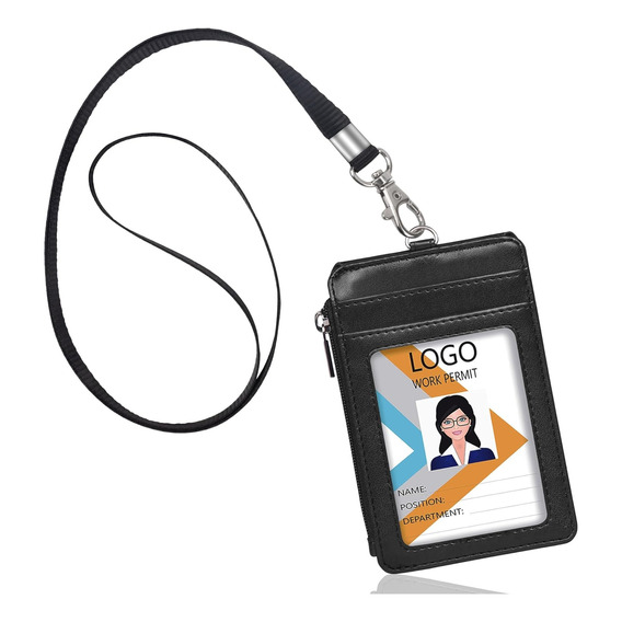 Lanyard Cinta Porta Credencial Gafete Cubierta De Tarjeta Pu