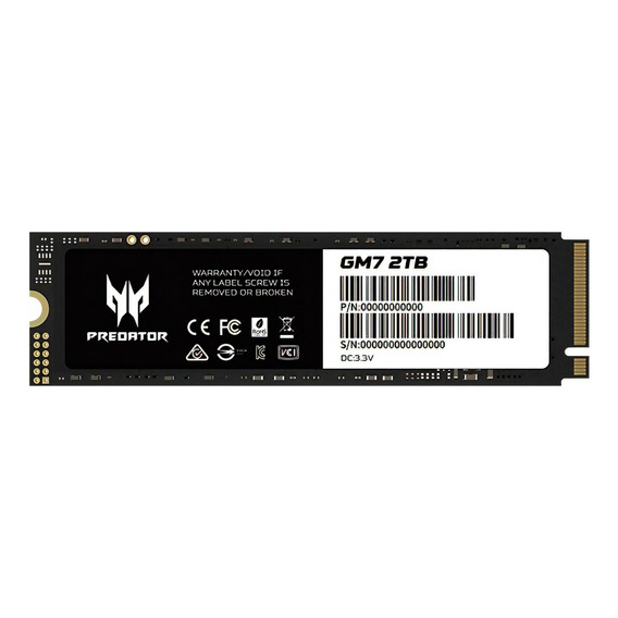 Disco sólido SSD interno Acer Predator GM7 2TB negro