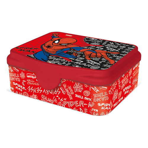 Vianda Infantil Con Broche Spiderman 15 Cm Color Rojo
