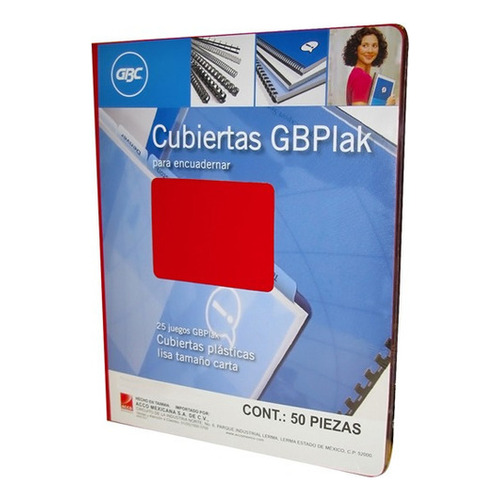 Cubiertas Gbc Gbplak Color Rojo Carta 14 Ptos 25 Juegos