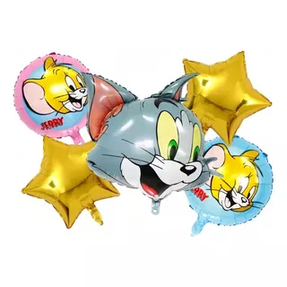 Kit 5 Globos Para Tom Y Jerry Decoracion Cumpleaños Fiesta
