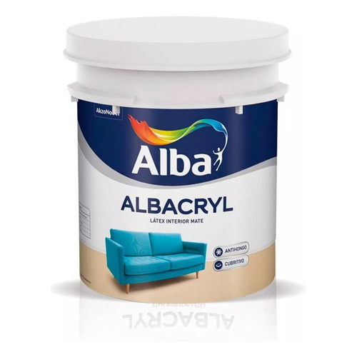 Albacryl X 4 Lts Latex Interior - Acabado Mate Color Blanco