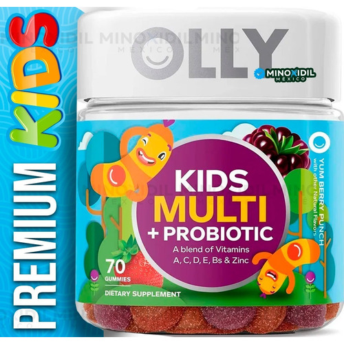 Suplemento en gomitas Olly  Olly Kids Niños 4+ Olly Multivitamínico Niños Kids con Probióticos vitamina a vitaminac