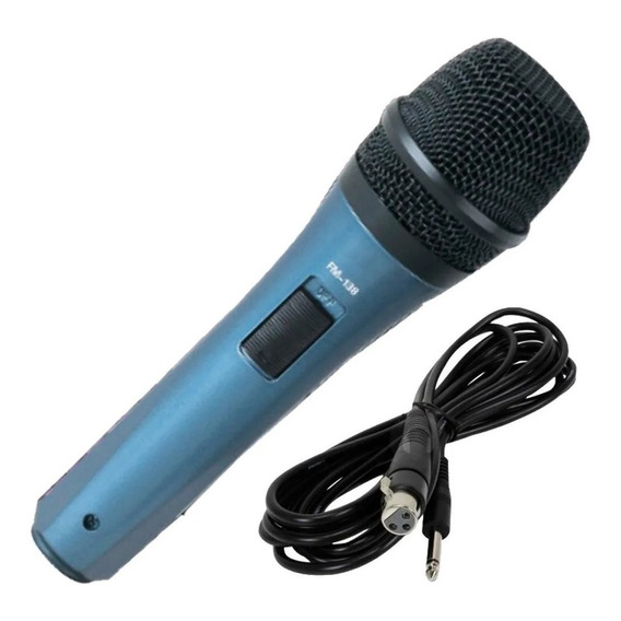 Micrófono Ross FM-138 Dinámico Supercardioide color azul/negro
