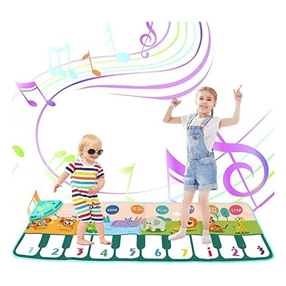 Alfombra Tapete Baile De Piano Musical Para Niños 110x36cm