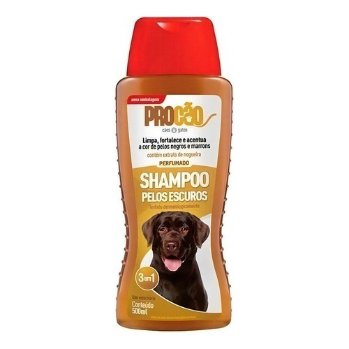 Shampoo Perro Procao Pelos Oscuros 500ml Tono De Pelaje Recomendado Oscuro