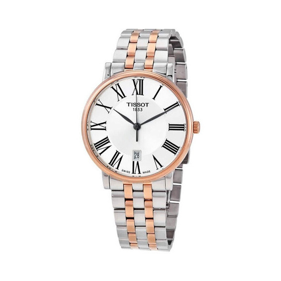 Reloj Tissot T-classic Hombre T1224102203300 Carson Premium Color de la correa Oro rosa/Plateado
