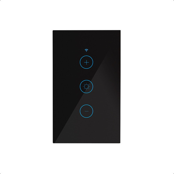 Interruptor Inteligente Wifi Atenuable Negro Panel Táctil