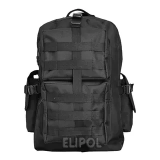 Mochila Tactica Negra Molle 45lt Policia C/bolsillos Lateral