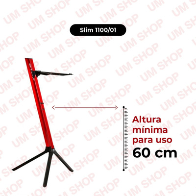 Estante Suporte Teclado Stay Slim 1100/01 Vermelho 110cm