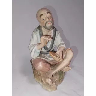 Figura De Porcelana Capodimonte Numerada Anciano En Perfecto