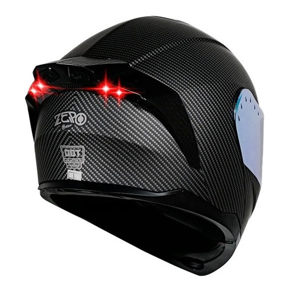 Casco Kov Zero Negro Abatible Acabado Carbon Para Moto