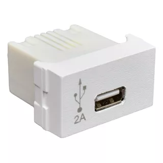 Modulo Toma Usb Cargador Celular Apto Jeluz Pack X4u. Color Blanco