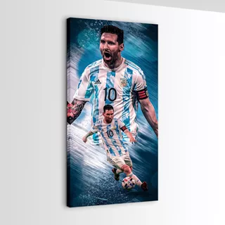 Cuadro En Canvas Lionel Messi Argentina Campeón 