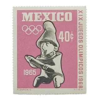 Timbre Postal De Correos México Olimpiadas Mexico 68 40c.