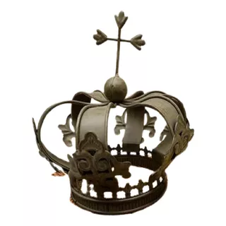 Corona Rey Reina Decorativa Metal Importada Adorno 25 Cm