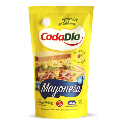 Mayonesa Cada Día Liviana sin TACC en doypack 1 L