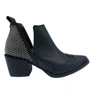  Botineta Bota Corta Base Goma Cuero Mujer Zapato 522jo