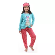 Pijama Infantil Menina Longo Manga Comprida Calça Tapa Olho