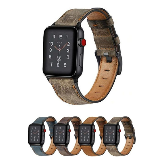Correa Compatible Con Apple Watch 100% Cuero 42/44mm Color Marrón