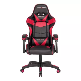 Silla Gamer Ergonomica Marca Silleti Modelo Monaco Reclinable Mecanismo Syncro Tapizado Cuero Sintetico Color Negro/rojo