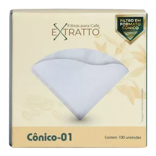 Filtro De Papel Branco Para Hario V60 01 100un P/ Café Coado