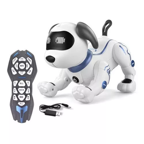 Perro Robot Control Remoto Biónico Juguete Robot Inteligente Color Blanco