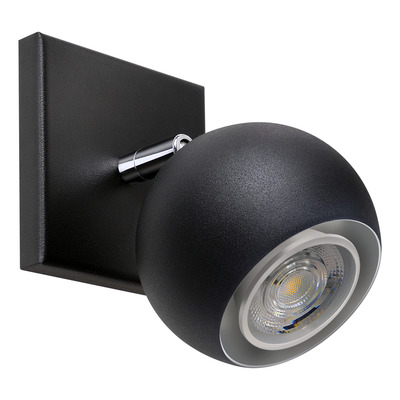 Aplique 3 Luces Bocha Cabezal Móvil Apto Gu10 Led Negro 