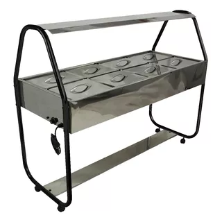 Carrinho Buffet Térmico Self Service Inox 8 Cubas