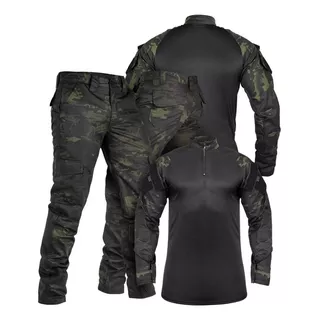 Fardamento Plus Size Multicam Black Combat Shirt Calça Cargo