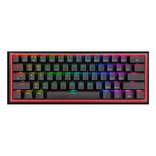 Teclado gamer bluetooth Redragon Fizz Pro K616-RGB QWERTY inglés US color negro con luz RGB