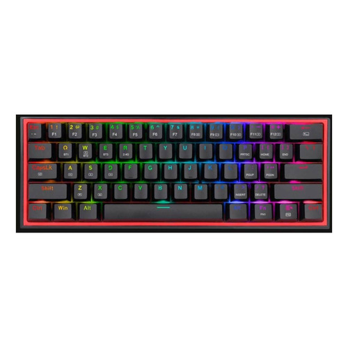 Teclado gamer bluetooth Redragon Fizz Pro K616-RGB QWERTY Red inglés US color negro con luz RGB