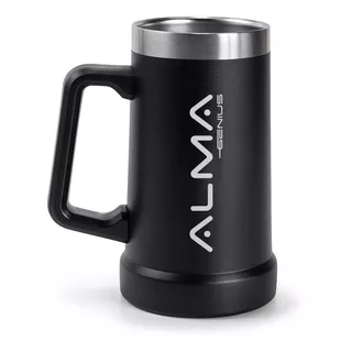 Caneca Térmica Aço Inox 709ml Alma Genius Preto