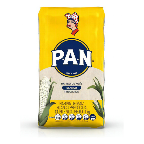 Pan harina de maíz blanco
