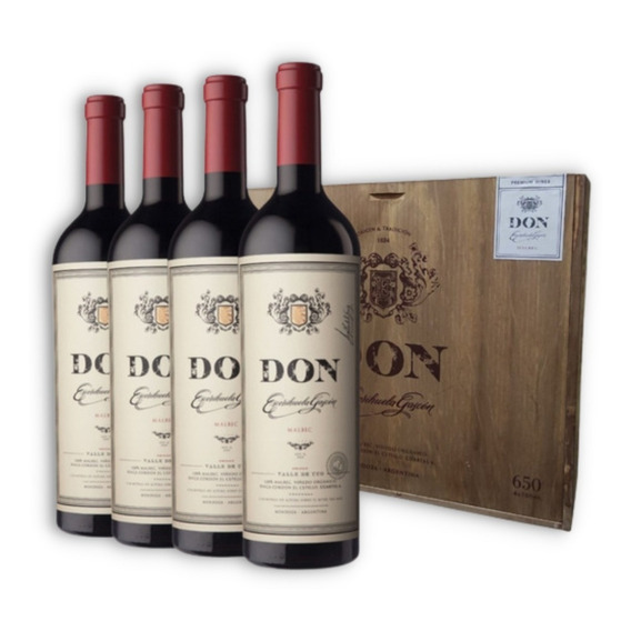 Vino Escorihuela Gascón Don Malbec X4 C/estuche Madera 750ml