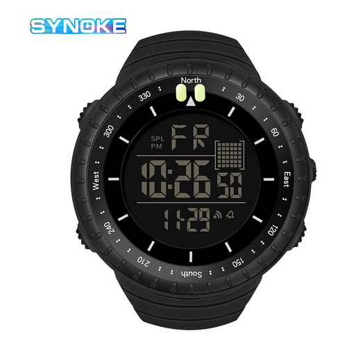 Relojes Electrónicos Led Impermeables Para Hombre Synoke Color de la correa Negro