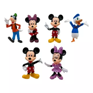Turma Disney Miniatura Disney 6pcs Mickey E Minnie 6cm
